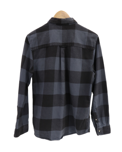 Chemise à manches longues à carreaux grise et noire - H&M - S