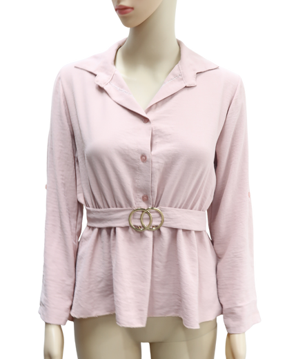 Chemisier rose poudré - M