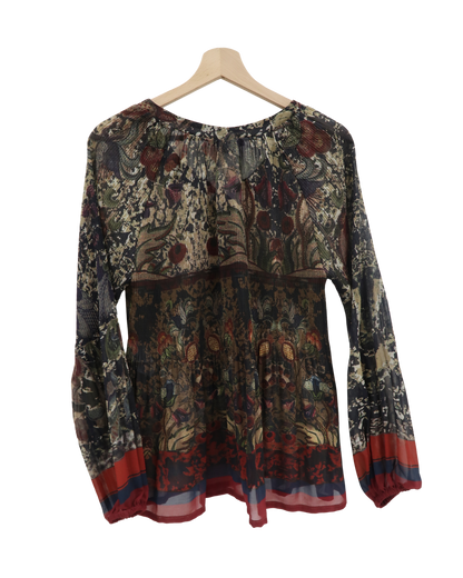 Haut crépon fleurie vintage - Seventy - M