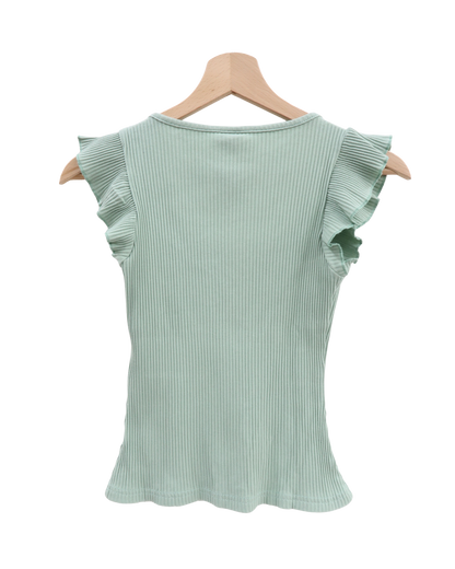 Haut vert menthe à volants - Shein - XS