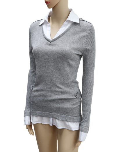 Haut gris & blanc - Morgan - S