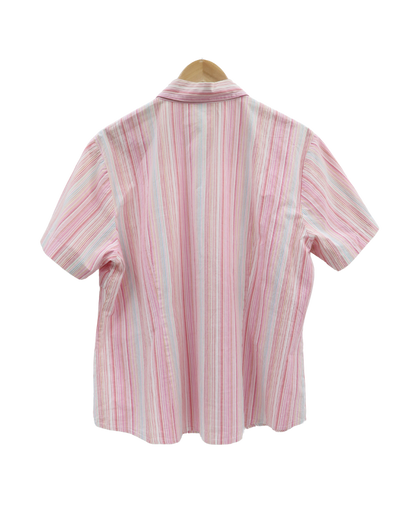 Chemise à manches courtes rayée - M&S - L