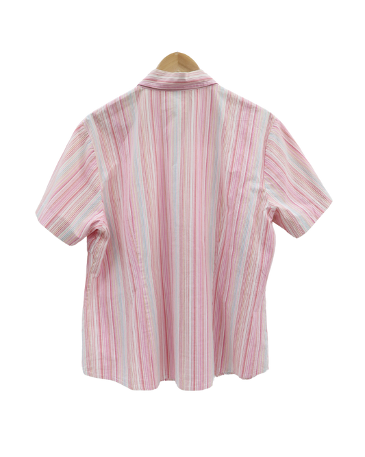 Chemise à manches courtes rayée - M&S - L