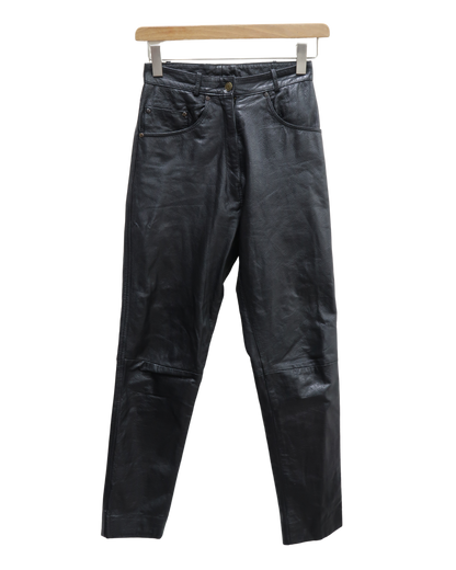 Jeans en cuir noir - Classic woman - S