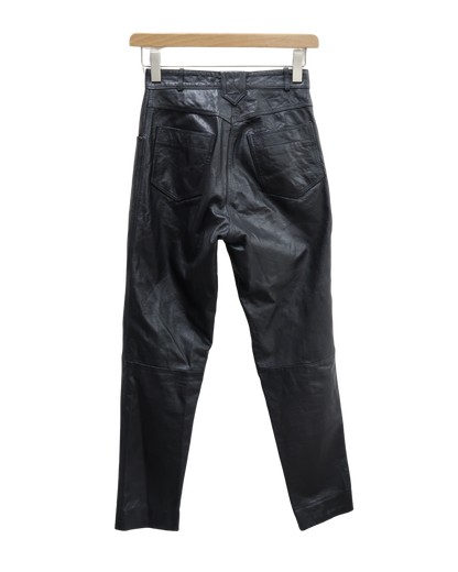 Jeans en cuir noir - Classic woman - S