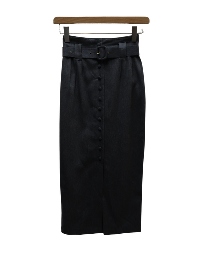 Jupe longue grise foncée avec une ceinture - Etam - S