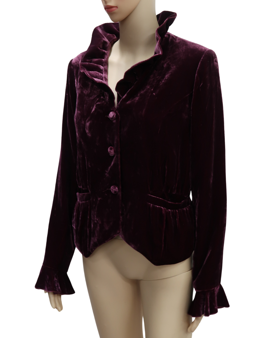 Veste bordeaux vintage en velour - Derhy - S