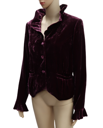 Veste bordeaux vintage en velour - Derhy - S
