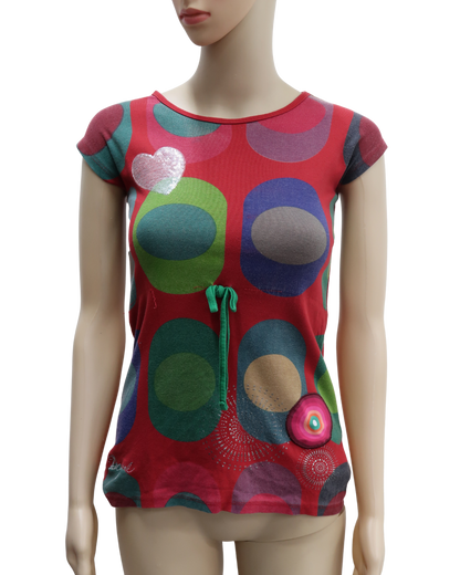 T-shirt rouge à motifs Y2K - Desigual - XS