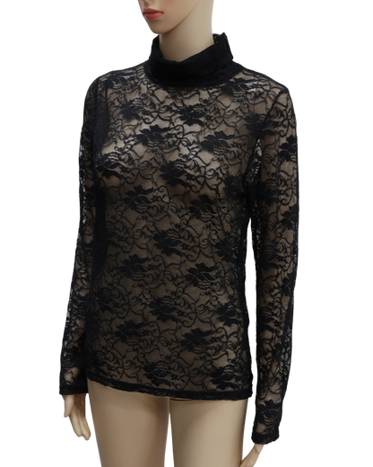 Haut noir en dentelle - Jacqueline Riu - M