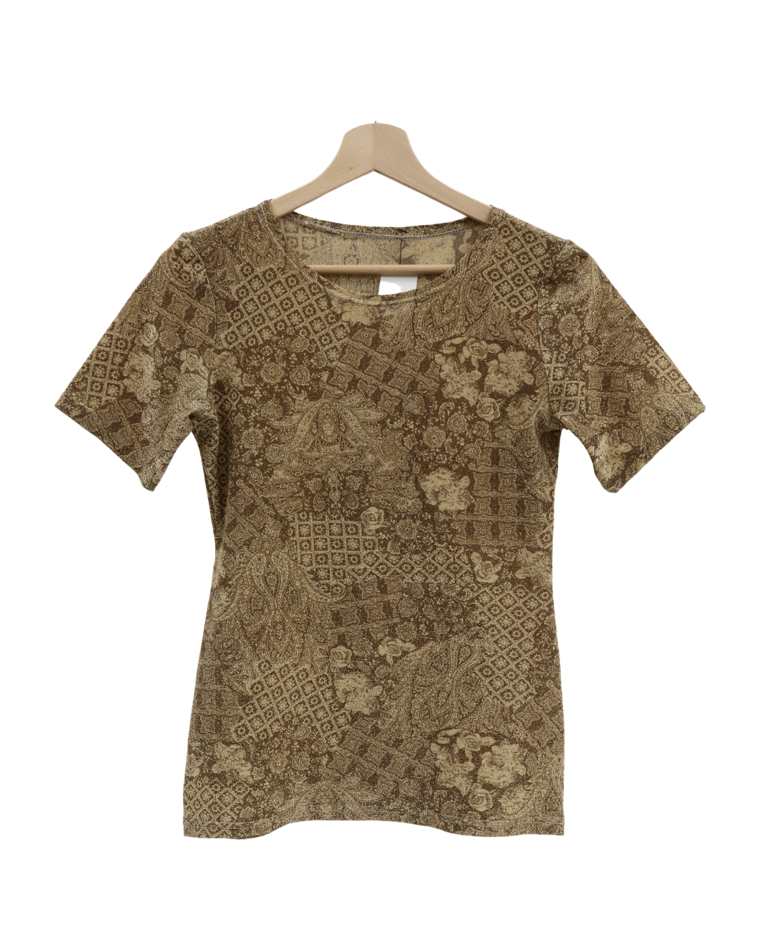 T-shirt marron & doré - S