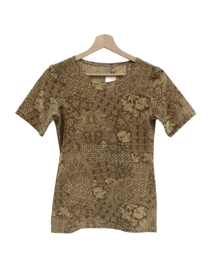 T-shirt marron & doré - S