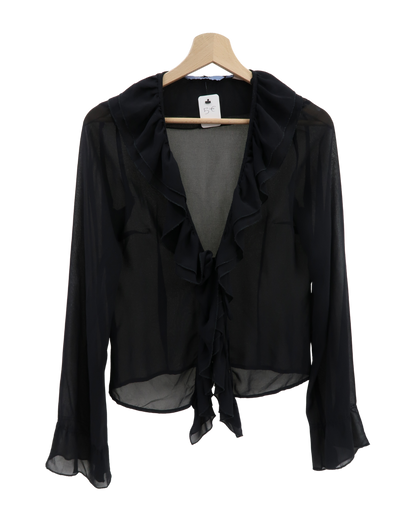 Chemisier noir transparent - Zara - S