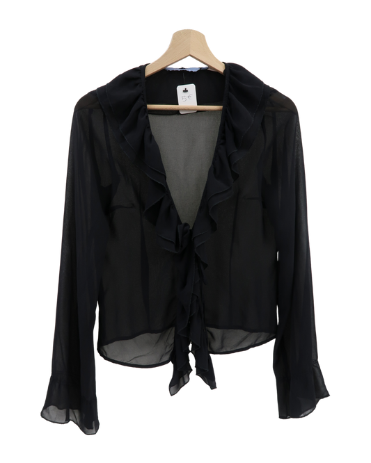 Chemisier noir transparent - Zara - S