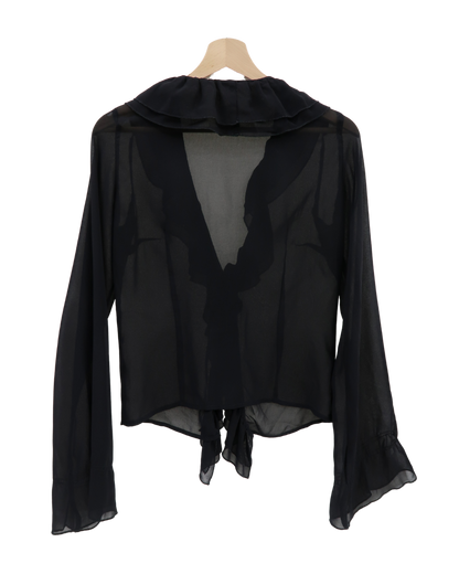 Chemisier noir transparent - Zara - S