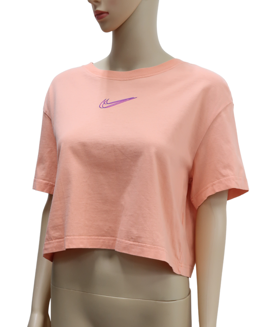 T-shirt crop top rose corail pastel - Nike - M