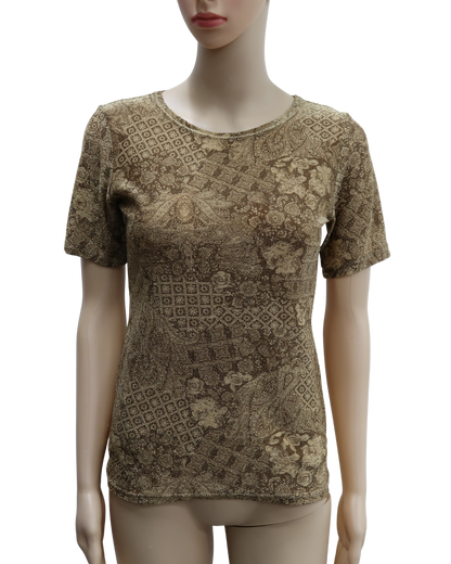 T-shirt marron & doré - S