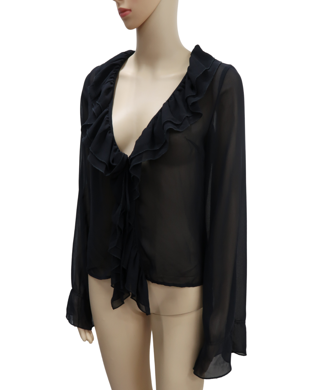Chemisier noir transparent - Zara - S