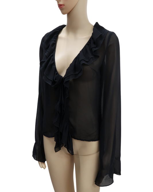 Chemisier noir transparent - Zara - S