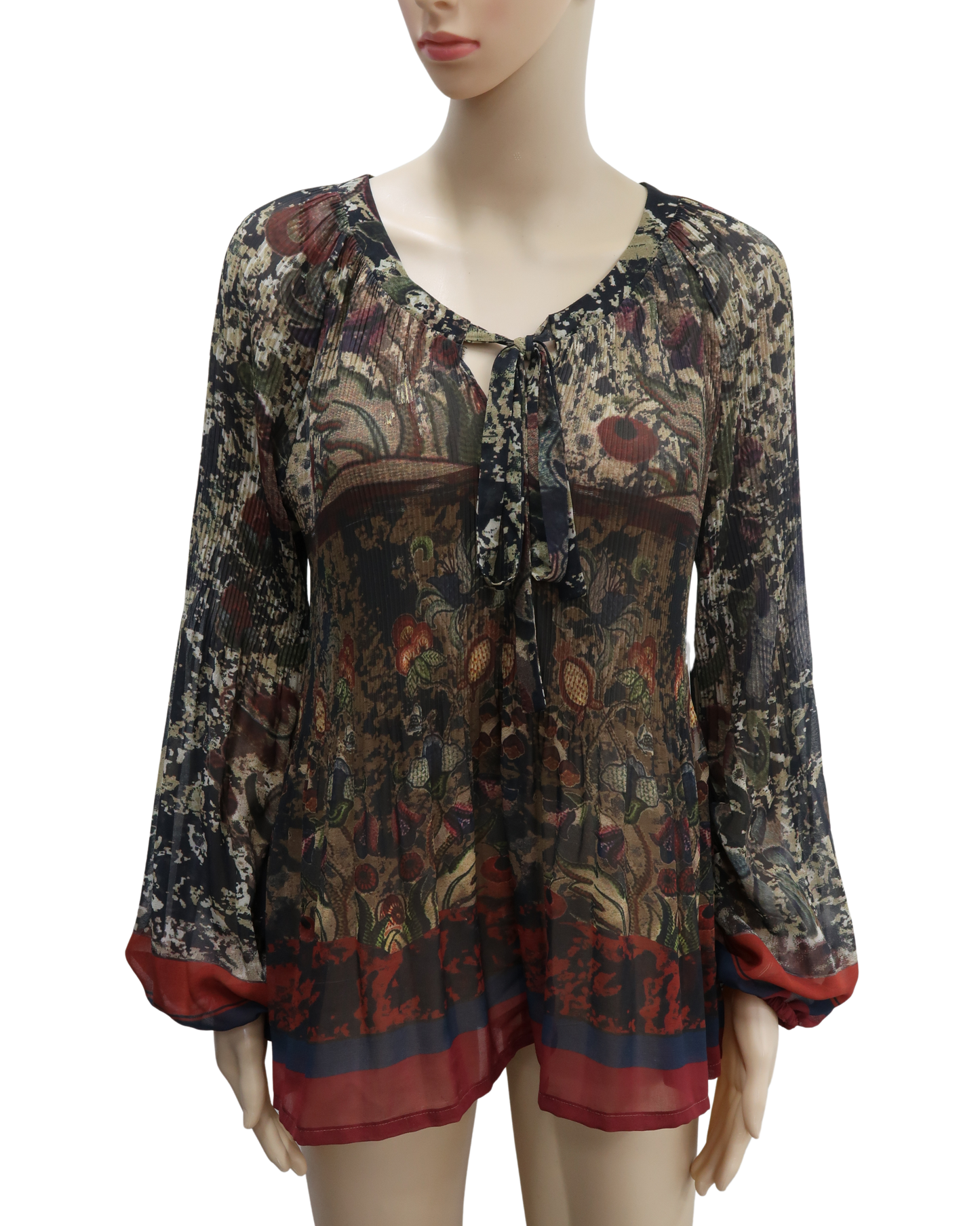 Haut crépon fleurie vintage - Seventy - M