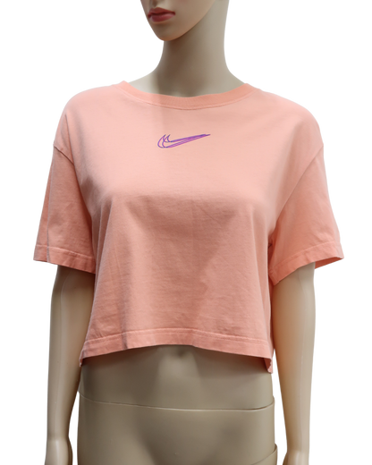 T-shirt crop top rose corail pastel - Nike - M