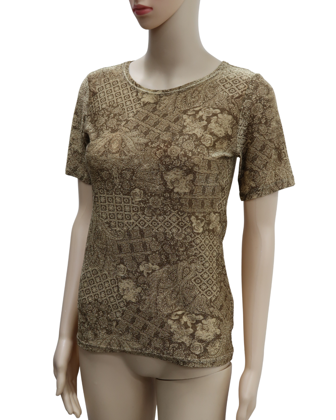 T-shirt marron & doré - S