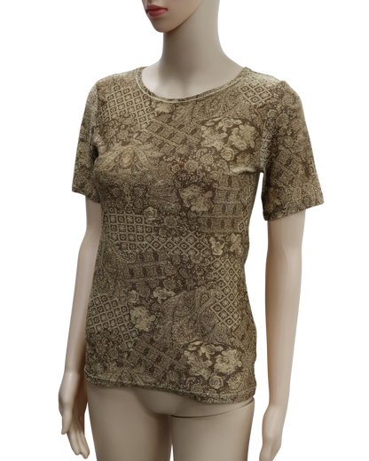 T-shirt marron & doré - S