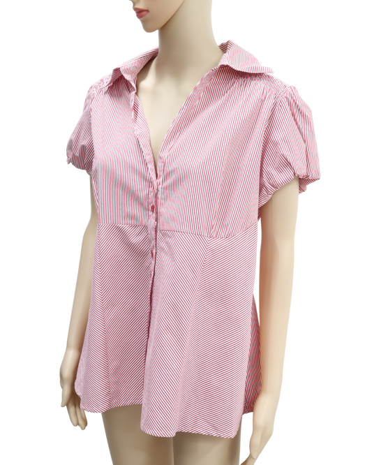 Chemise à rayures rouge & blanc - L