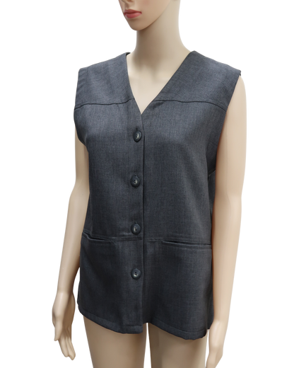 Haut veston gris sans manches oversize - S