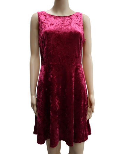 Robe en velour rose fushia - H&M - L
