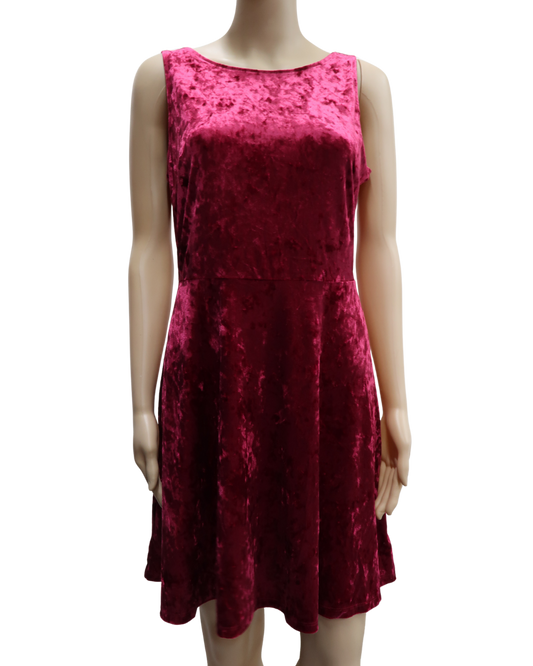 Robe en velour rose fushia - H&M - L