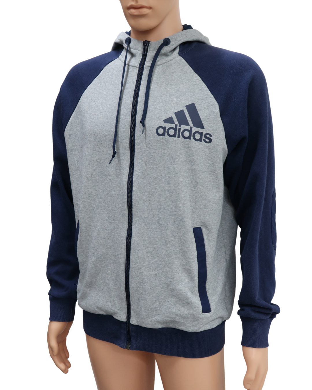 Veste à capuche bleu marine et grise - Adidas - M