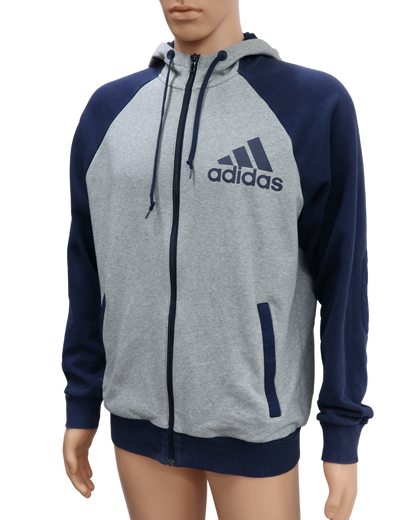 Veste à capuche bleu marine et grise - Adidas - M