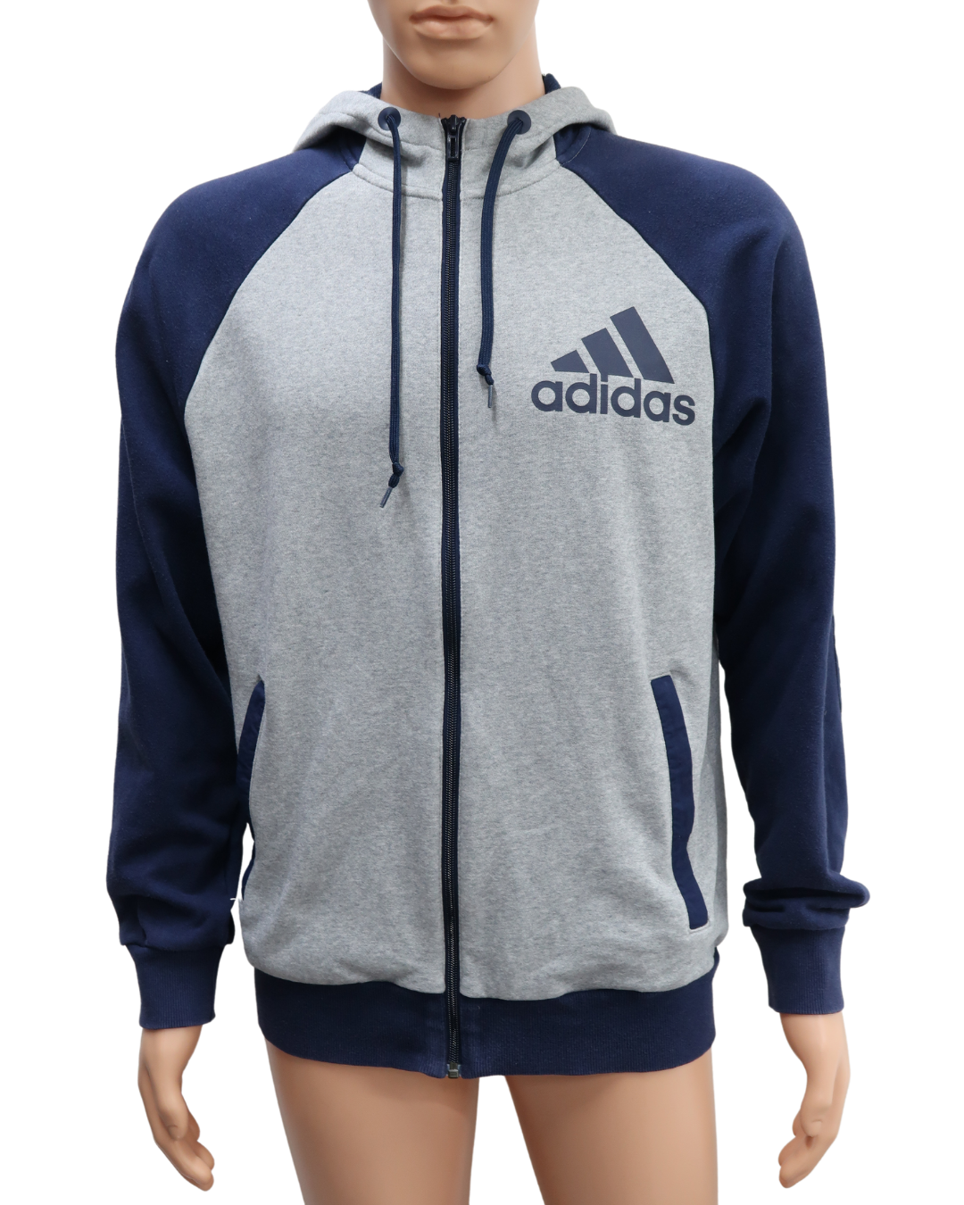 Veste à capuche bleu marine et grise - Adidas - M