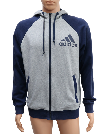 Veste à capuche bleu marine et grise - Adidas - M
