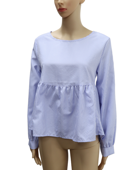 Chemisier rayé bleu & blanc - Shein - XS