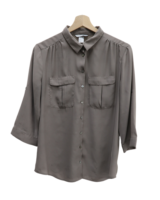 Chemise gris taupe - H&M - M