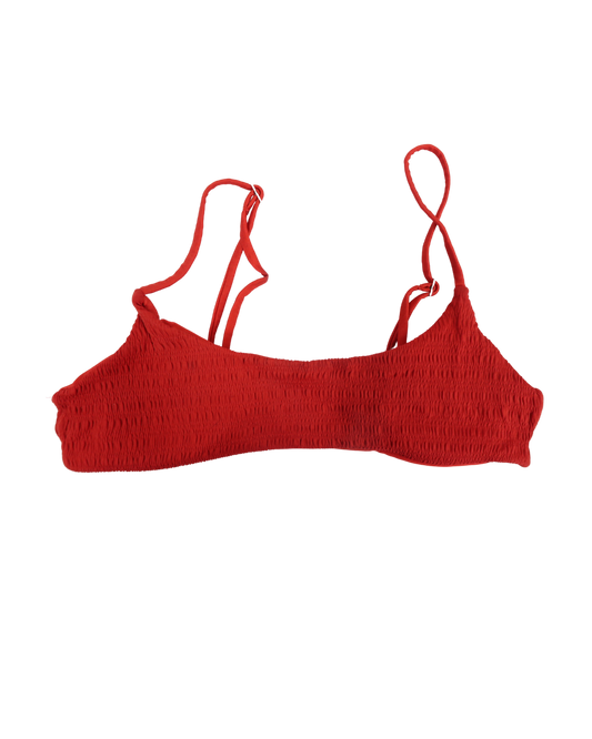 Haut de bikini de bain texturé rouge - S