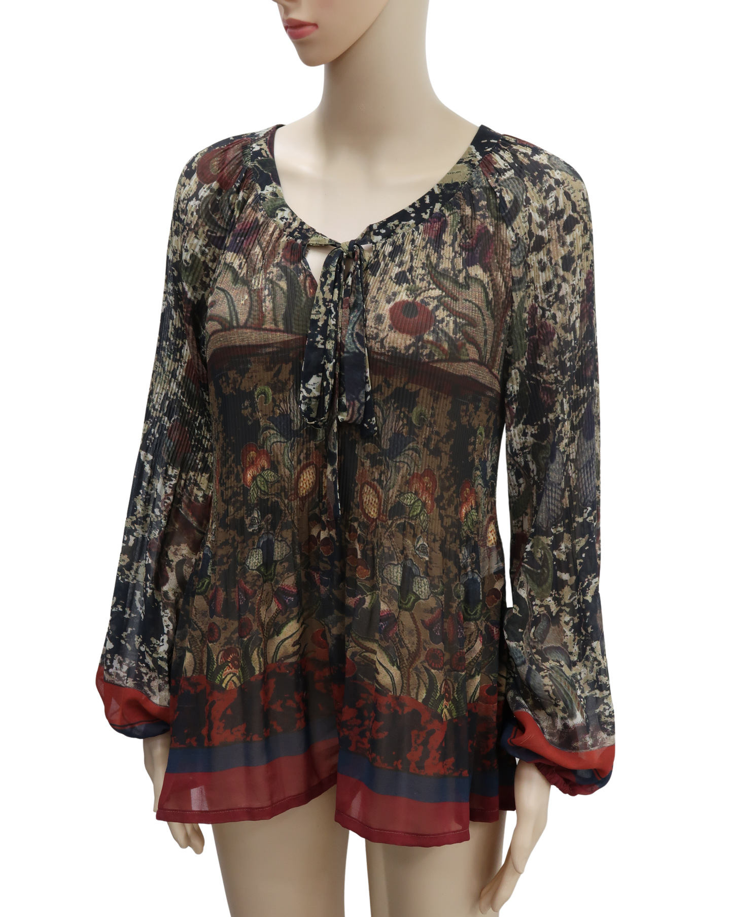 Haut crépon fleurie vintage - Seventy - M