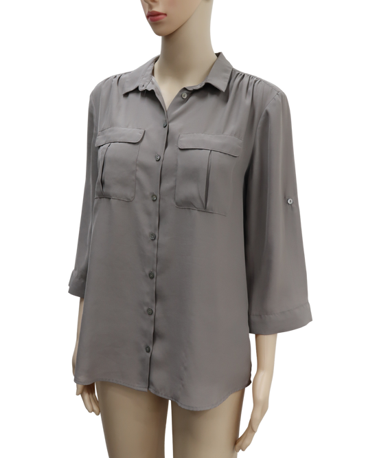 Chemise gris taupe - H&M - M