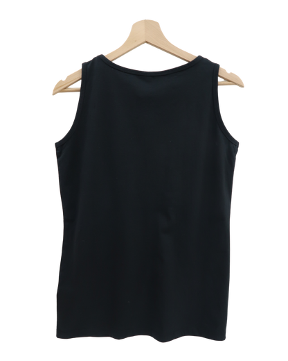 Haut sans manches noir à broderie - M