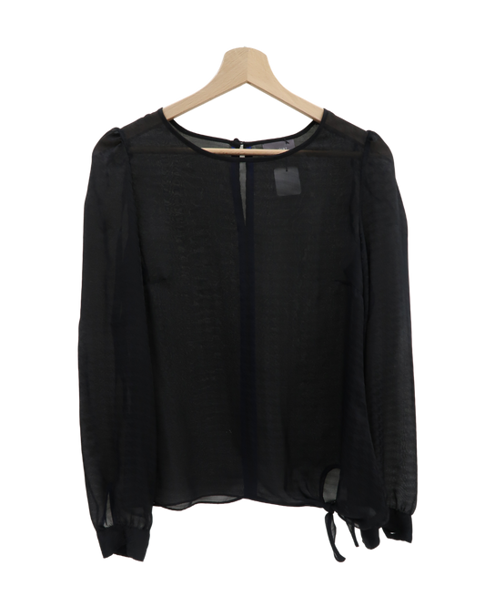 Chemisier noir transparent - Yessica - S