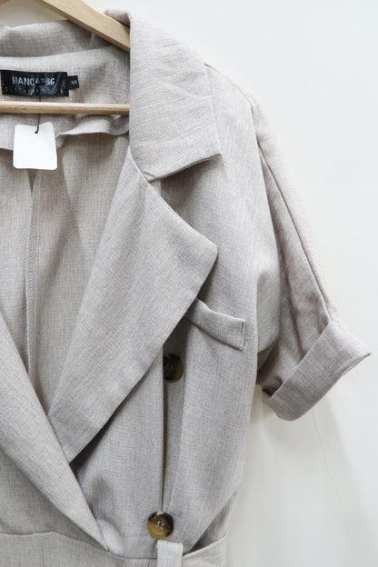 Combishort grise chiné avec une ceinture - Hangar86 - S