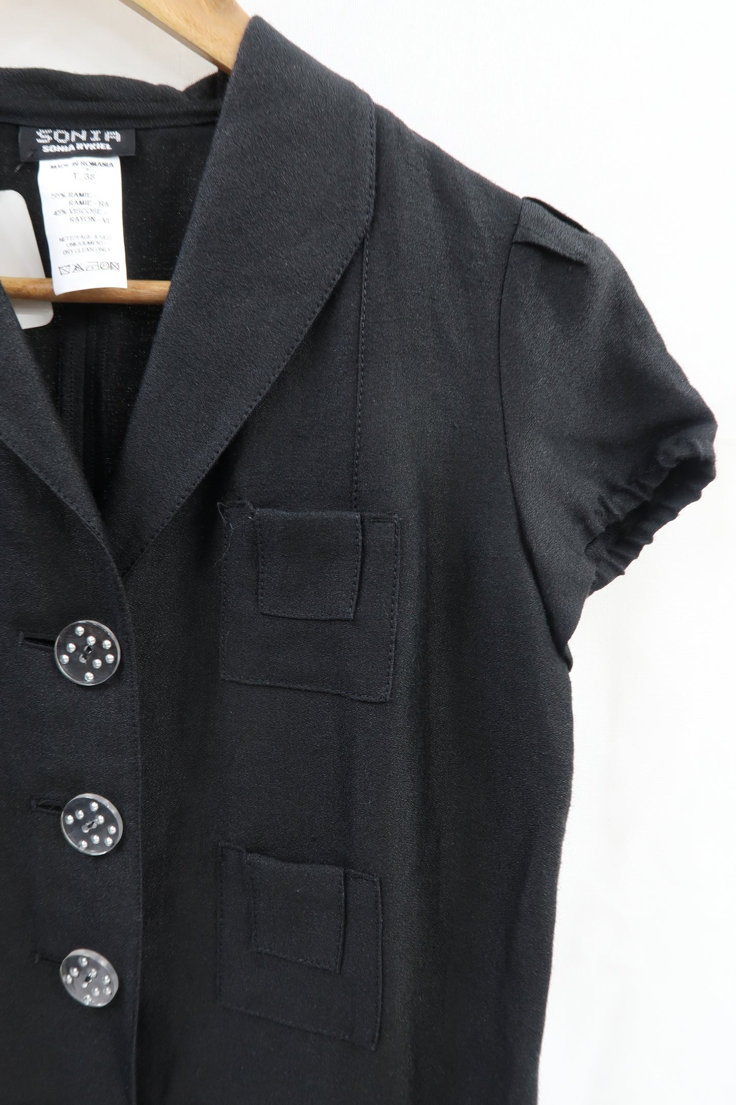Chemise noire à manches courtes - Sonia Rykiel - S