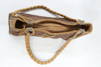 Sac à main en paille vintage à lacets