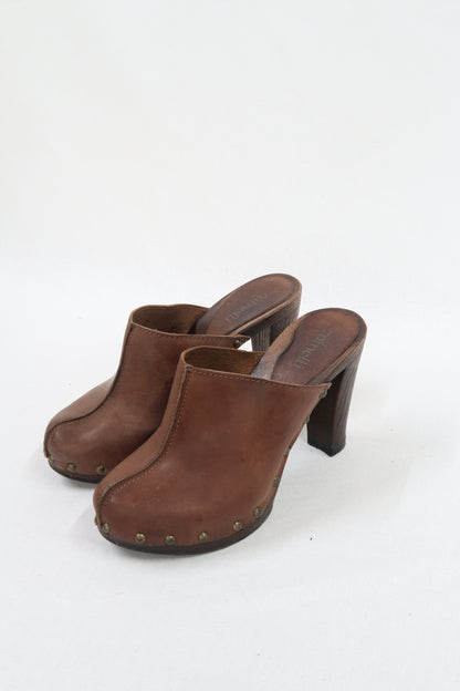 Sabots cuir vintage avec clous bronze - Minelli - 38