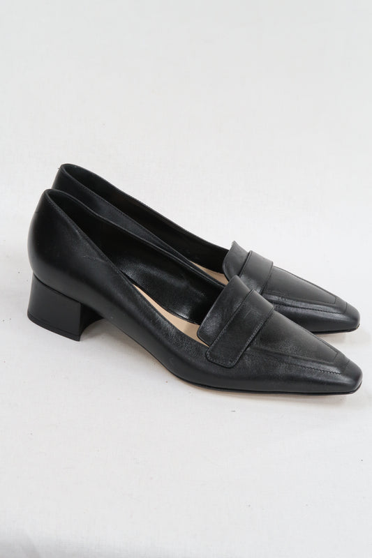 Mocassins en cuir à petit talons bout carré - Parallele - 36