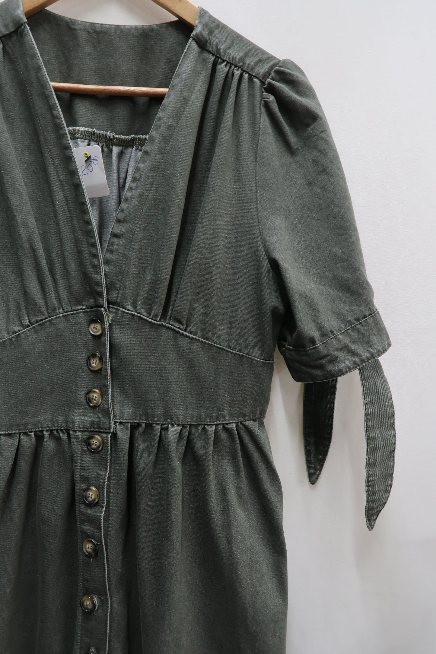 Robe longue en jean gris - M