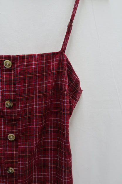 Robe rouge à carreaux nouée au dos - Zo - M