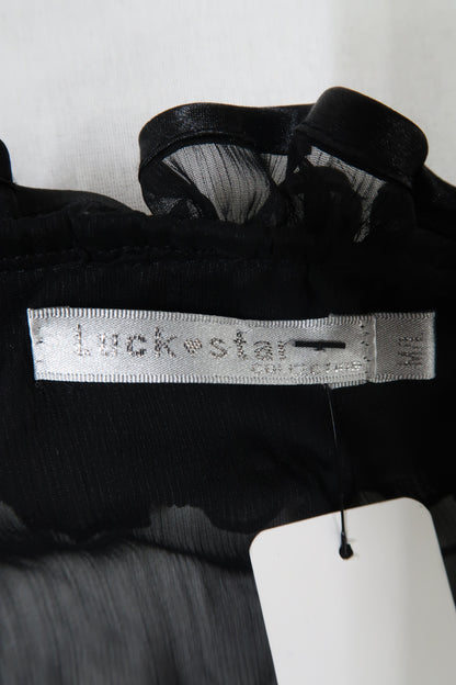Haut noir drapé & texturé - Luck Star - S/M